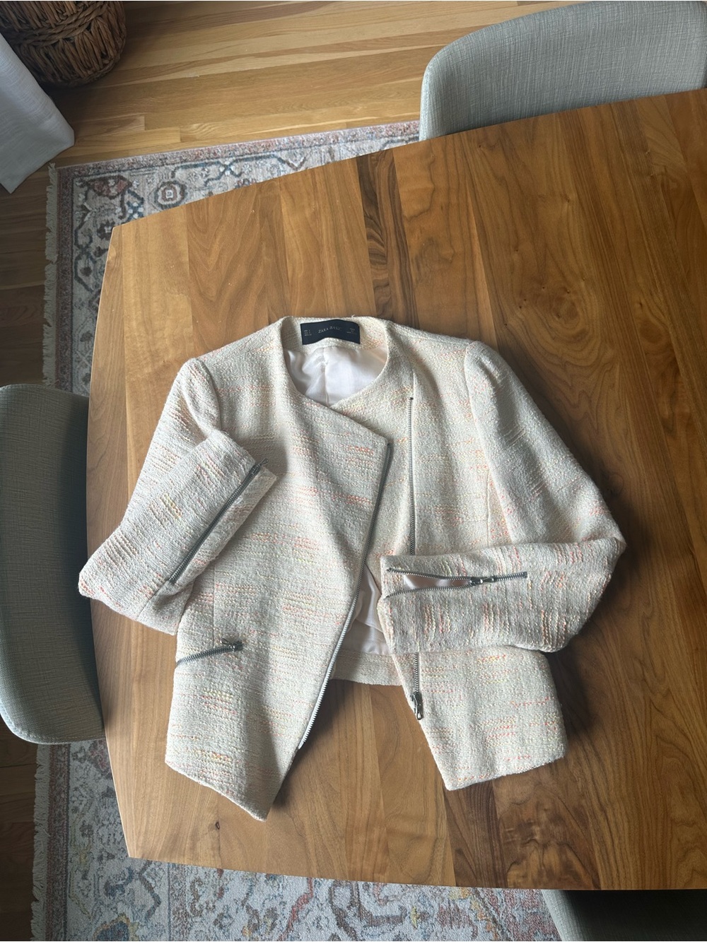 Zara Vintage Textured Zip-Front Women's Jacket Small